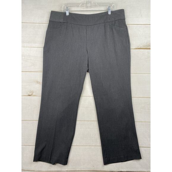 Cj Banks Pants Womens 18W Gray Pull On Straight Leg Dress Stretch Pockets - Picture 1 of 9
